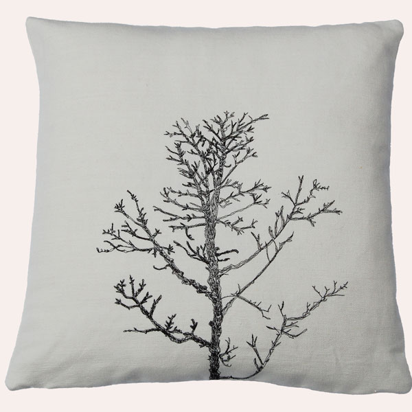 old street tree embroidered cushion