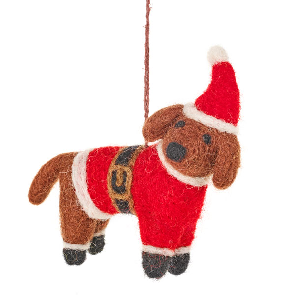 Santa Dog Decoration