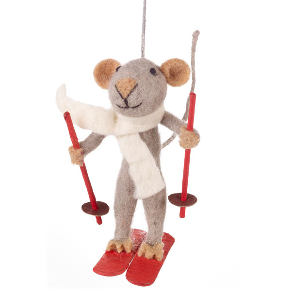 Skiing Mouse Decoration
