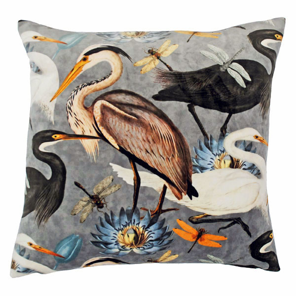 Velvet Waterbirds Cushion