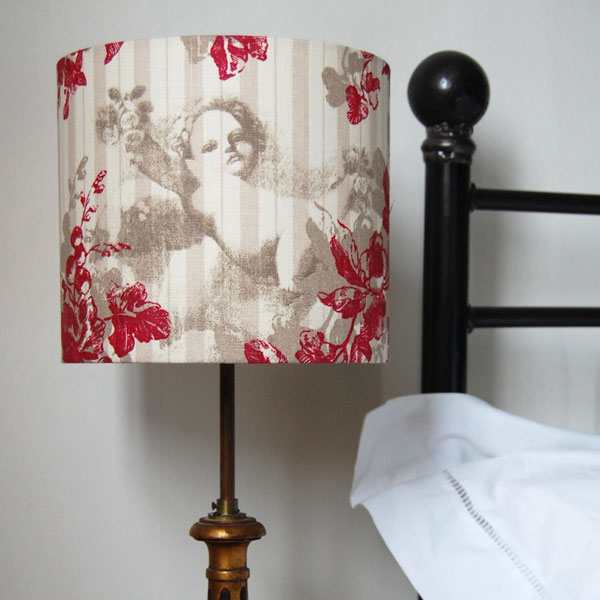red angelico linen lampshade
