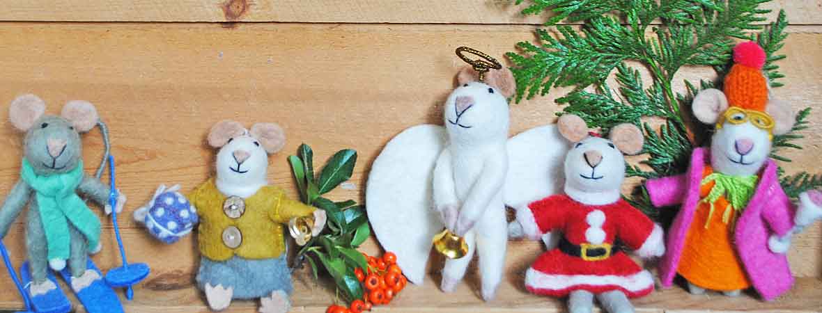 Felt Mouse Decorations