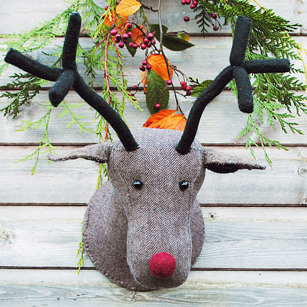 Herringbone Reindeer Head