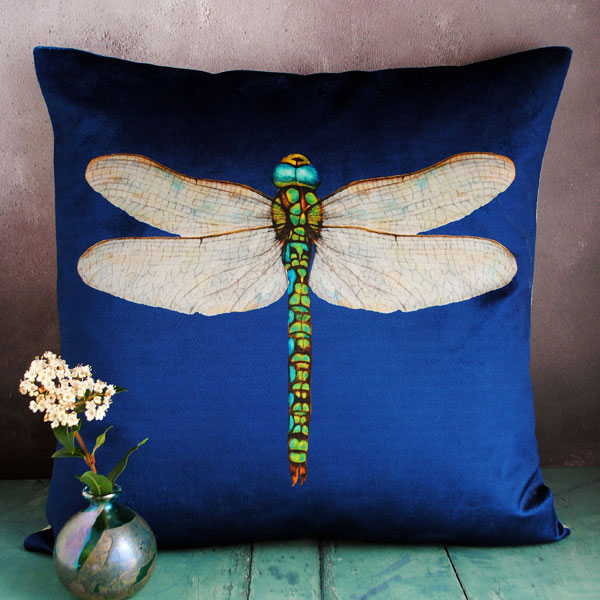 Velvet Dragonfly Cushion