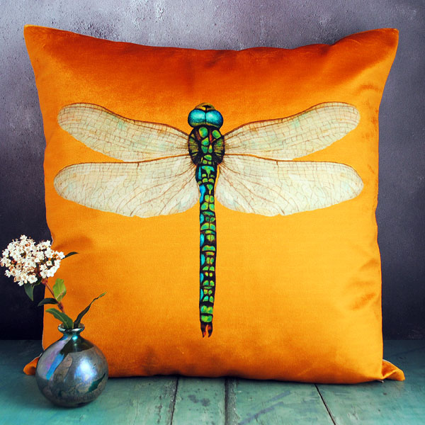 Velvet Dragonfly Cushion