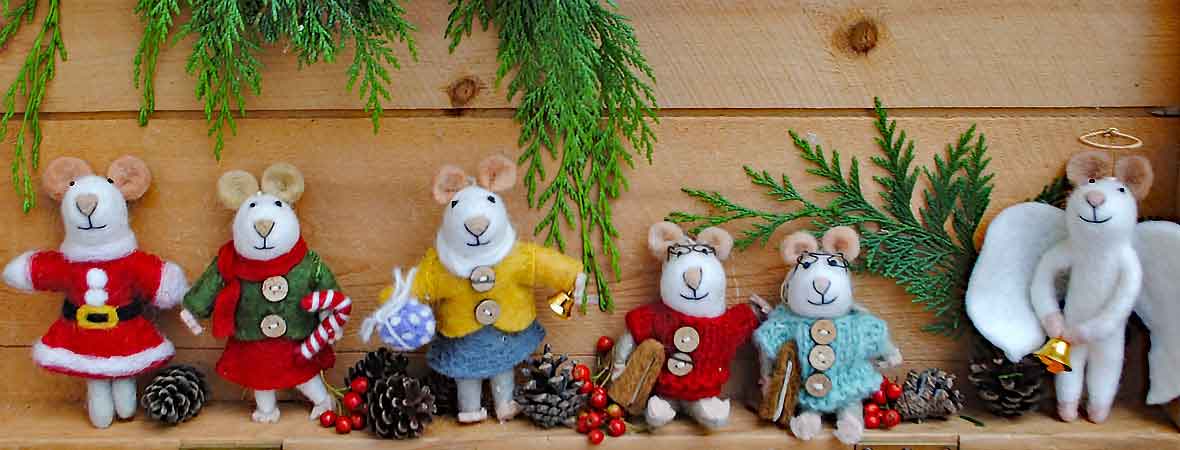 Wool Mouse Decorations