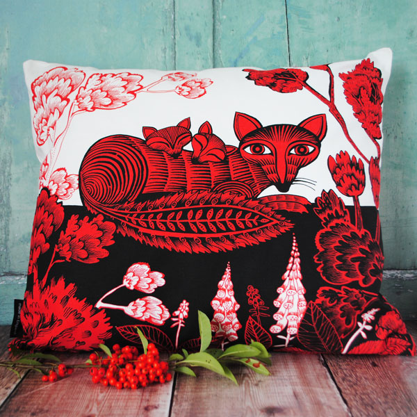 Fox and Cubs Cushion