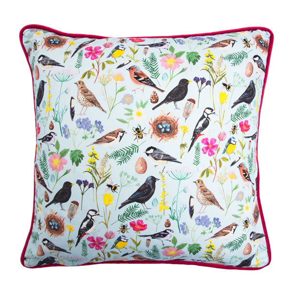 garden birds cushion