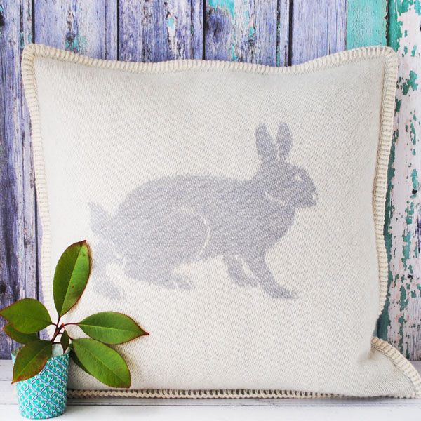 Grey Rabbit Cushion