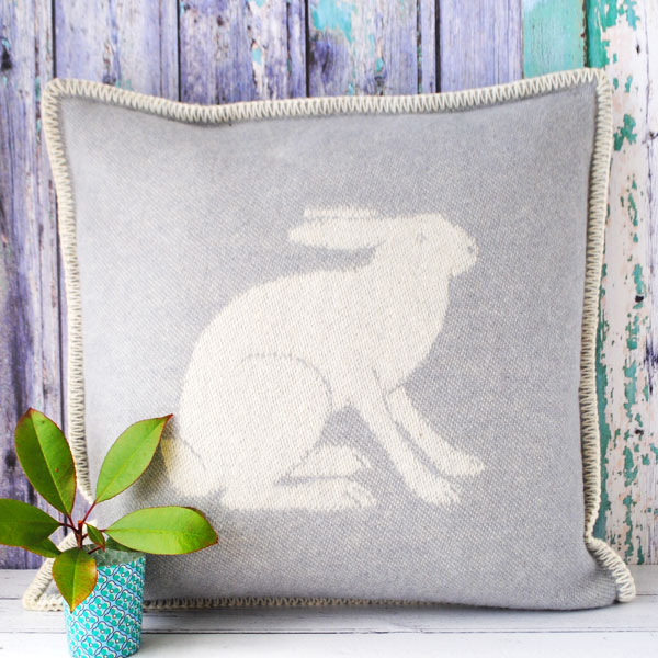 Grey Rabbit Cushion