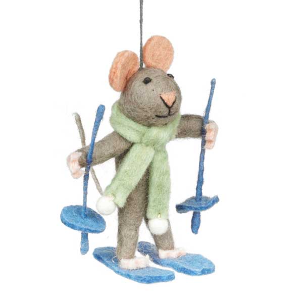Sylvia the Skiing Mouse Decoration
