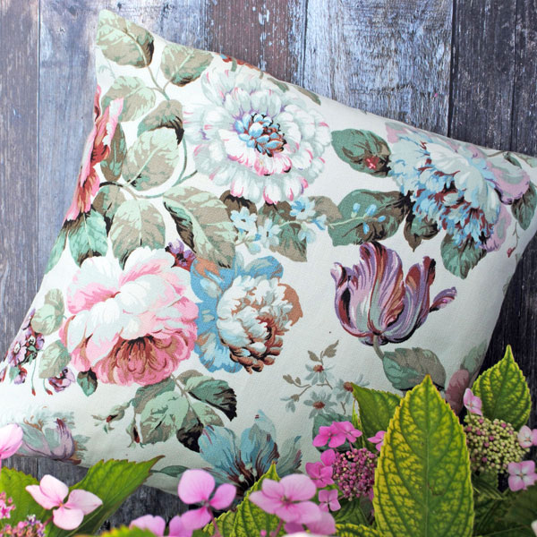 pastel floral cushion