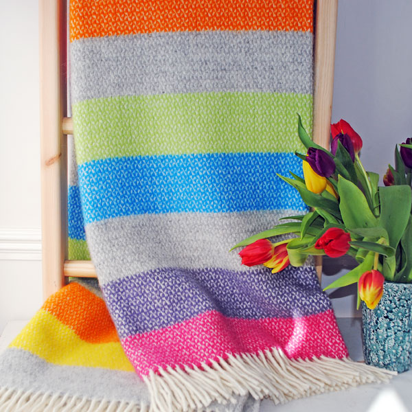 Rainbow Wool Throw