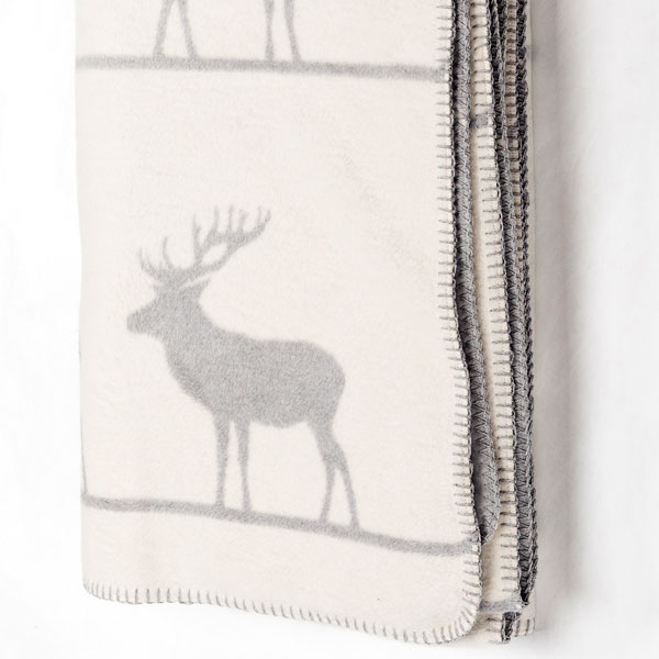 Reindeer Throw white grey