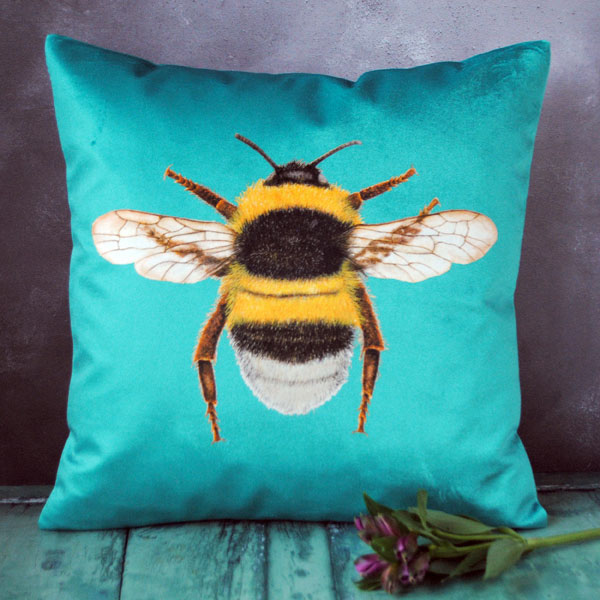 Velvet Bee Cushion