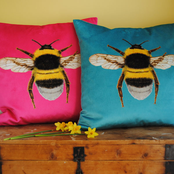 velvet bee cushion