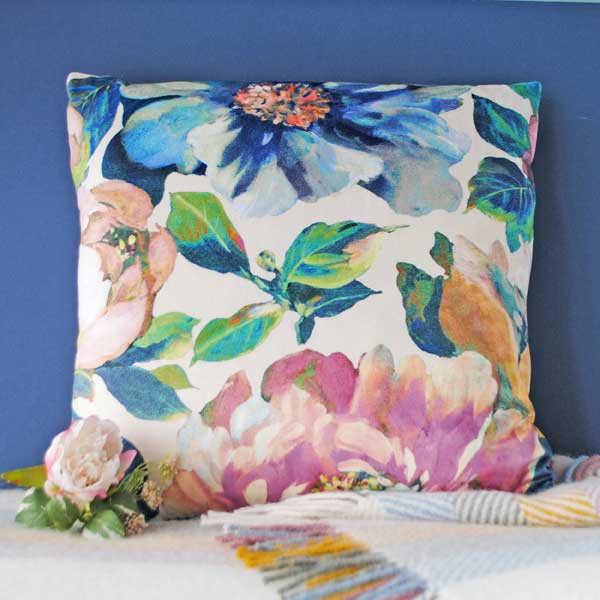 Velvet Peonies Cushion 