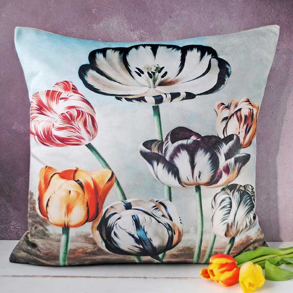 Velvet Tulips Cushion