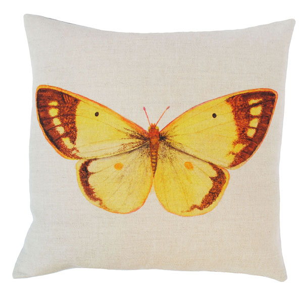 yellow butterfly cushion