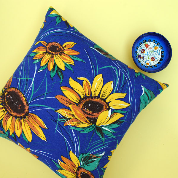 Yellow and Blue Cushion