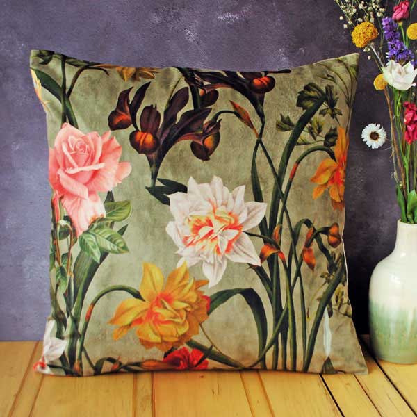 Velvet Floral Cushion