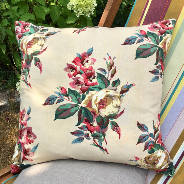 painted roses cushion